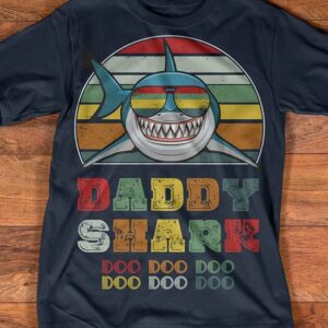 retro daddy shark doo doo doo shirt funny gift for dad