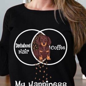 Funny dachshund coffee shirt for dog lovers and caffeine fans.