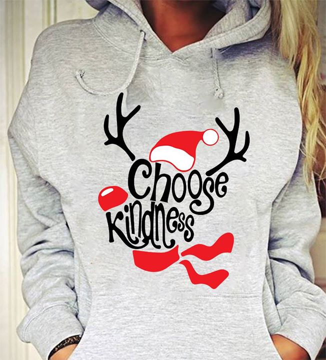 Christmas Reindeer Choose Kindness Hoodie - TeePython