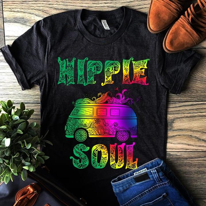 Colorful Hippie Peace Camping Bus Soul Shirt - TeePython