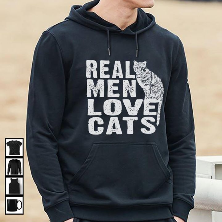 Real Men Love Cats Hoodie - TEEPYTHON