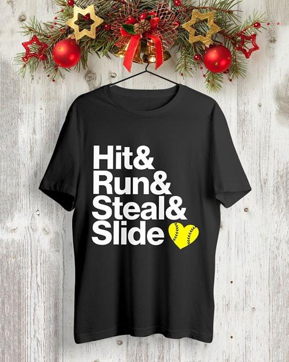 Baseball Hit & Run & Steal & Slide Shirt - TeePython