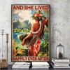 And She Lived Happily Ever After Hawaii Girl Surfing Board Canvas Poster