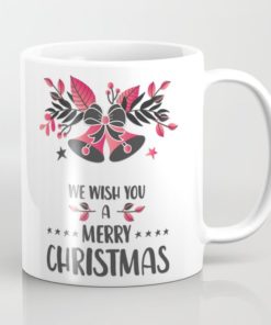 We Wish You A Merry Christmas Leaves White Mug