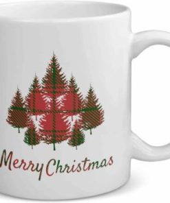 Merry Christmas Trees White Mug