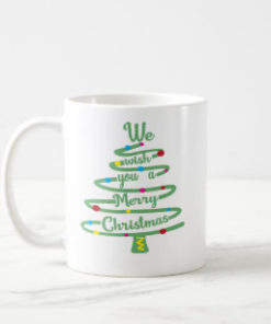 We Wish You A Merry Christmas Tree White Mug