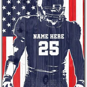 American Football Player Simple Name And Number Customized Personalized Canvas Poster