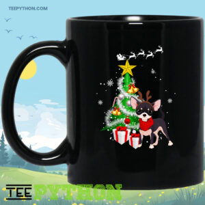 Christmas Reindeer Chihuahua Gift Santa Coffee Tea Mug