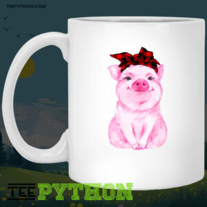 Cute Pink Pig Girl Coffee Tea White Mug