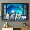 Cute King Penguin On The Window Canvas Poster