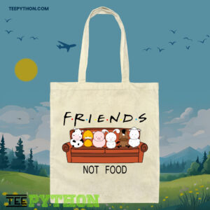 Friends Not Food Lets Save Animals Vegetarian Tote Bag
