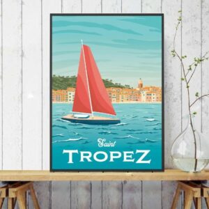 Saint Tropez Blue Beauty Water City Canvas Poster
