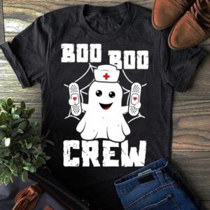 Halloween Nurse Cute Ghost Boo Boo Crew Shirt