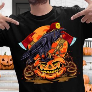 Pumpkin Crows Firefighter Halloween Shirt
