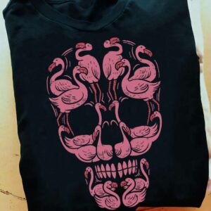 Halloween Pinky Famingo Skull Shirt