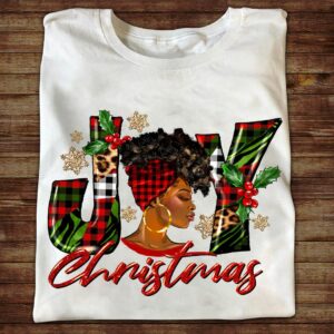 Joy Christmas Black Lady Shirt